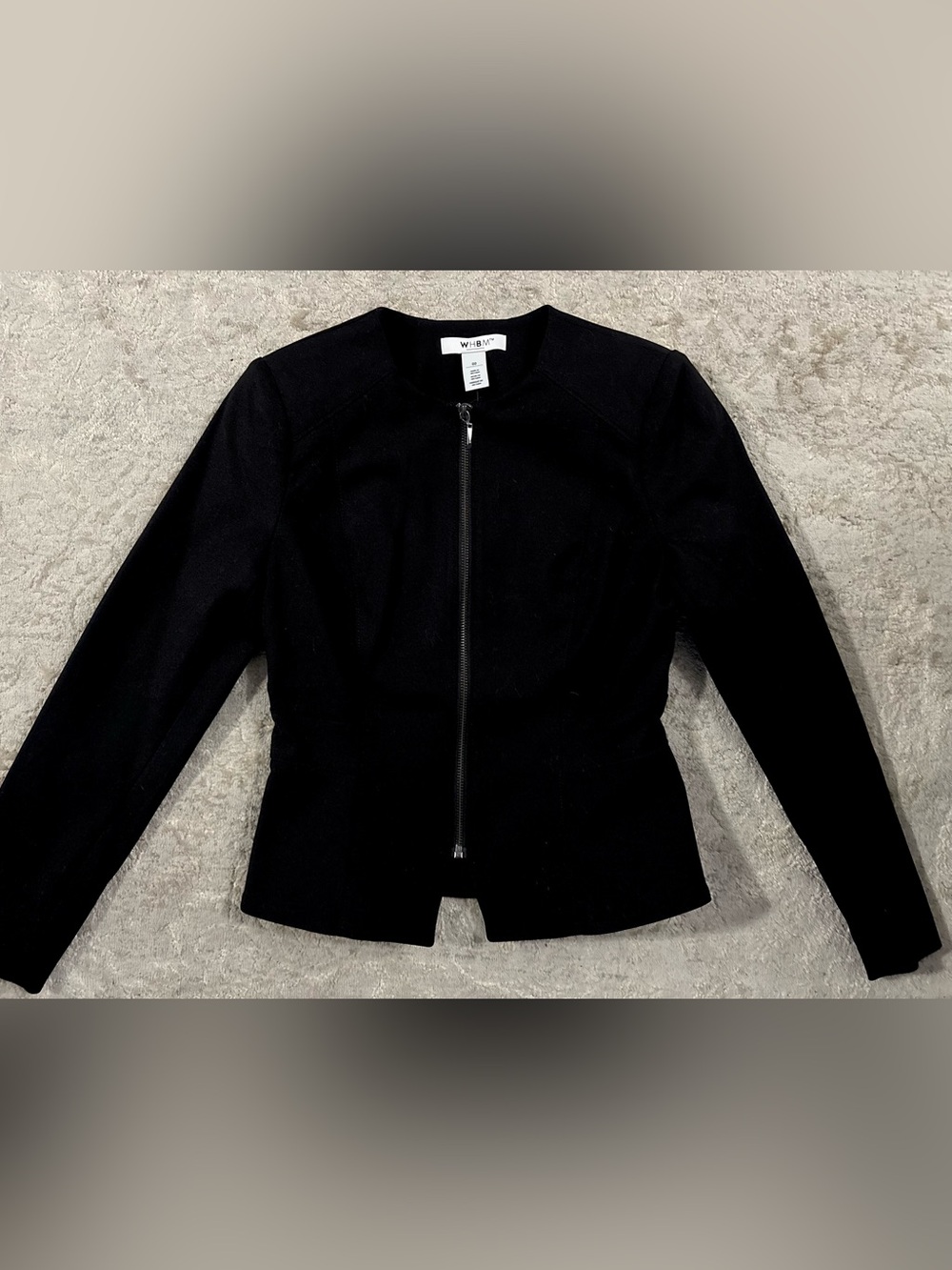 NWT❗️White House Black Market Black Zip-Up Peplum Blazer